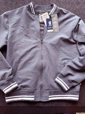 Reverse Threads Boys Tech Bomber Jacket Blue L 14-16 NWT